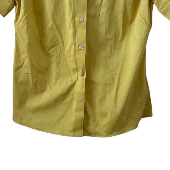 Banana Republic Women's Short Sleeve Yellow Button-Up Shirt Size 10 - Picture 3 of 7